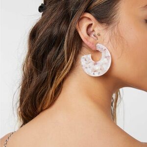 Marble Acrylic Hoop Earrings